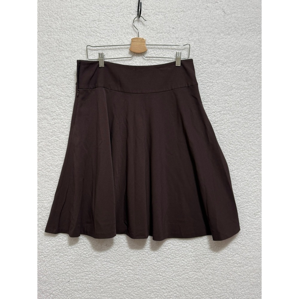 Chaps Brown A Line Skirt Women Size 10 Knee Length Side Button Detail - Picture 3 of 8